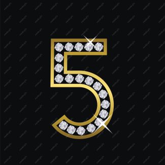 وکتور لوگوی عدد انگلیسی الماس و جواهر MV004655