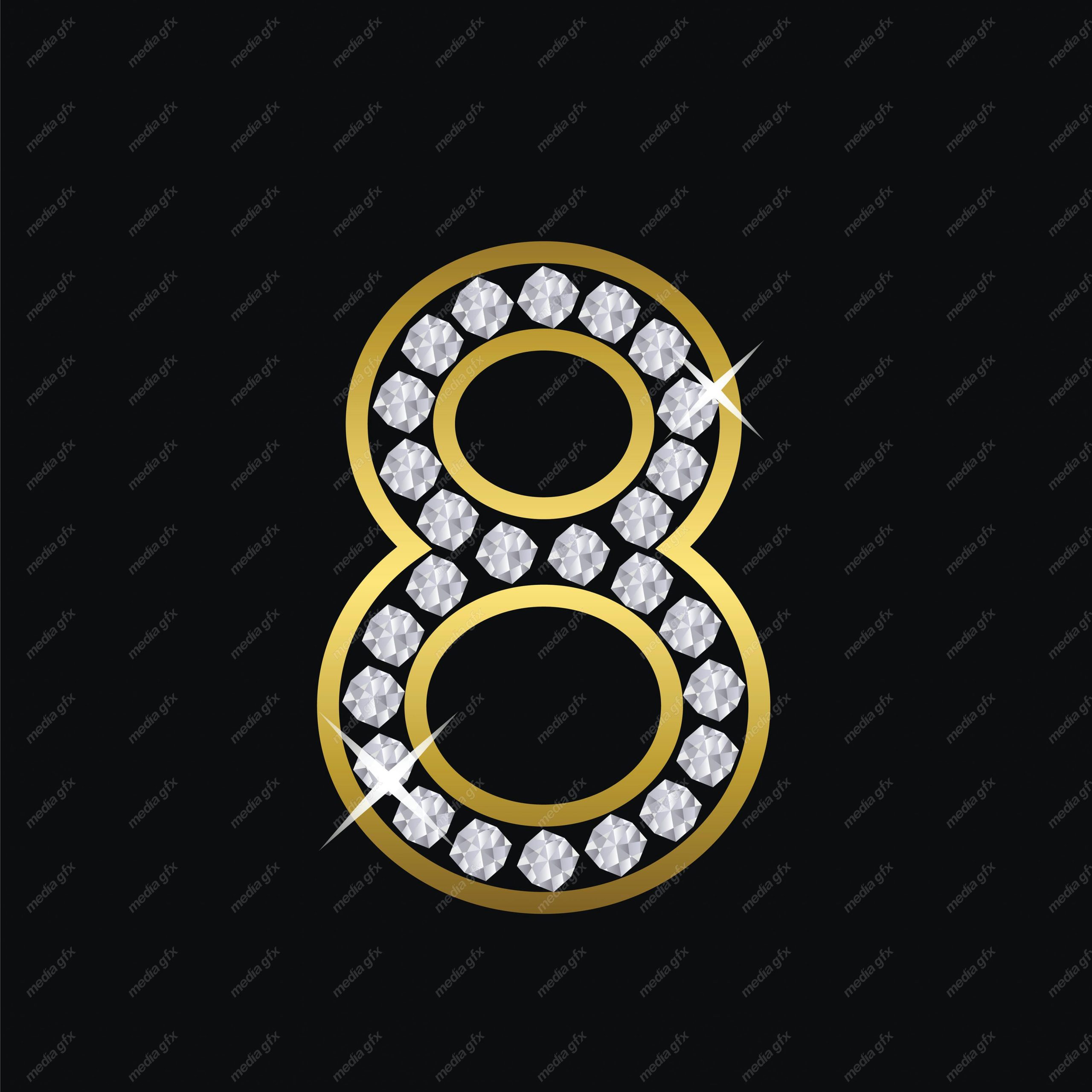 وکتور لوگوی عدد انگلیسی الماس و جواهر MV004658