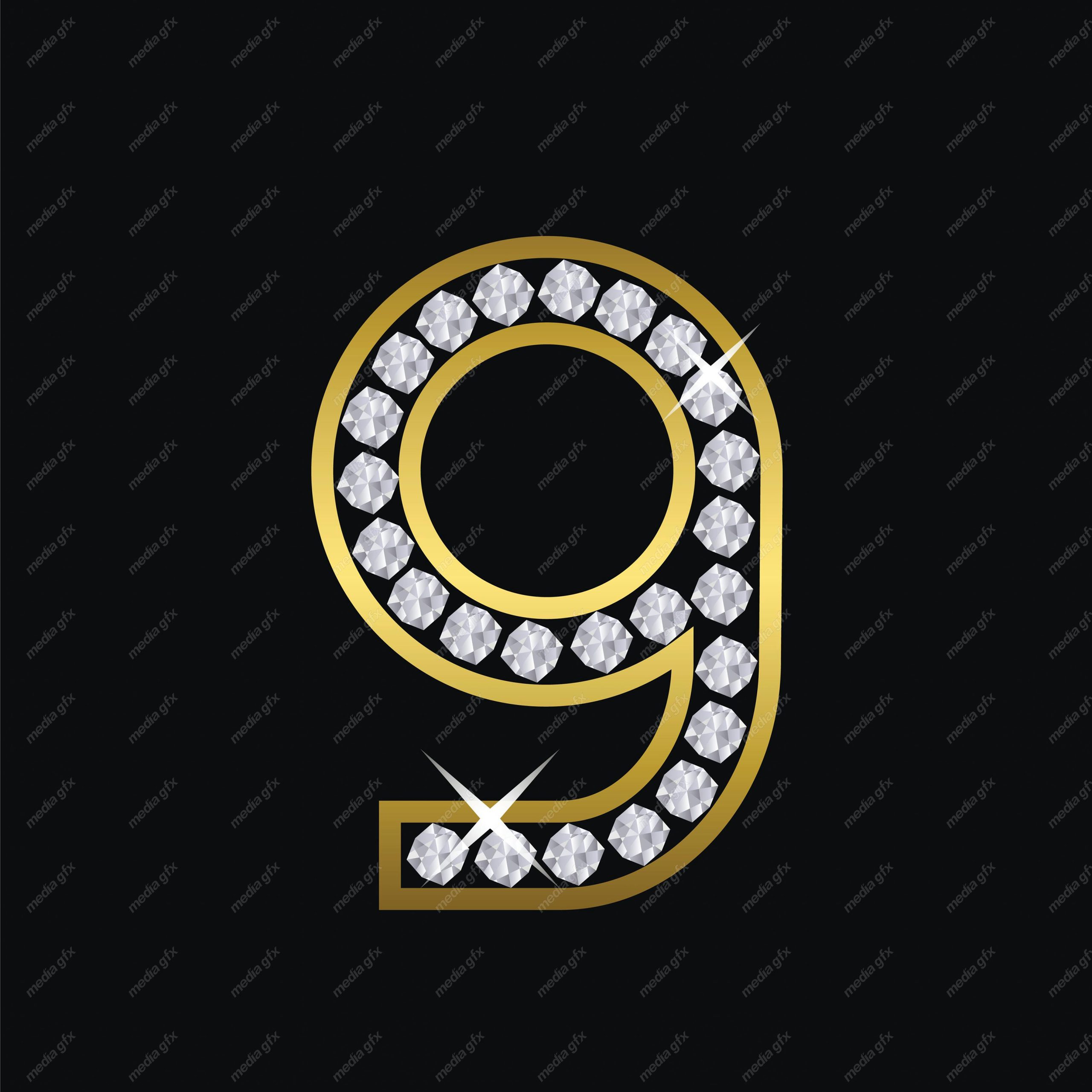 وکتور لوگوی عدد انگلیسی الماس و جواهر MV004659