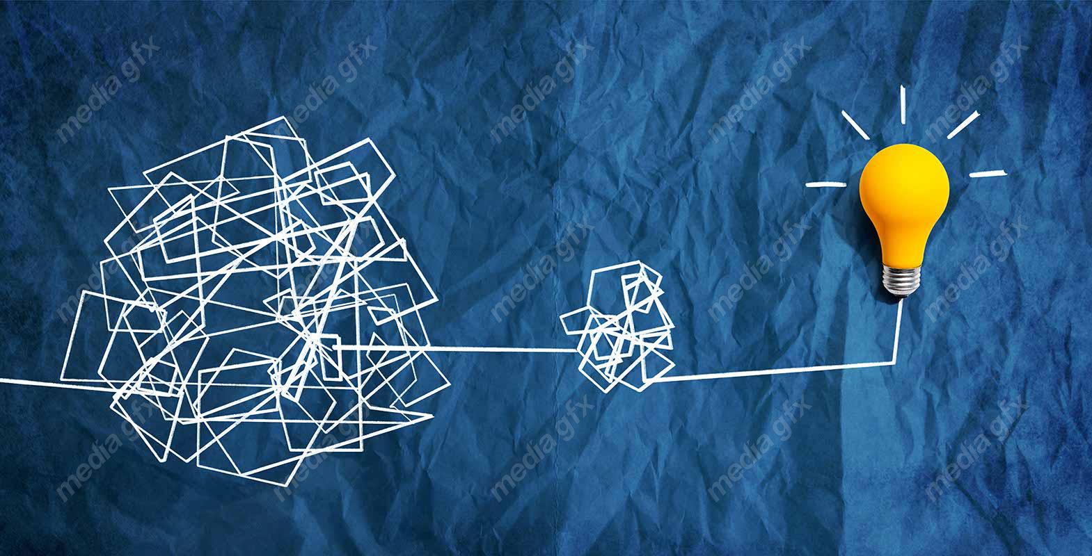 دانلود رایگان عکس با کیفیت بنر و پس زمینه روشن کردن موضوع ایده های پیچیده با لامپ MJ002831