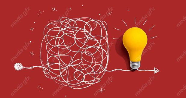 دانلود رایگان عکس با کیفیت بنر و پس زمینه روشن کردن موضوع ایده های پیچیده با لامپ MJ002858