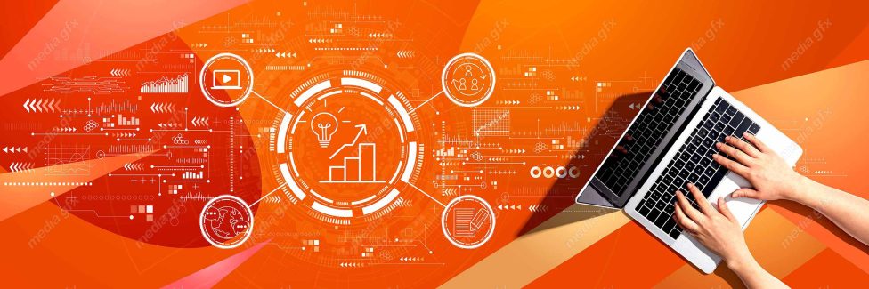 عکس با کیفیت بنر و بیلبورد مفهوم بازاریابی و تولید محتوا MJ002865