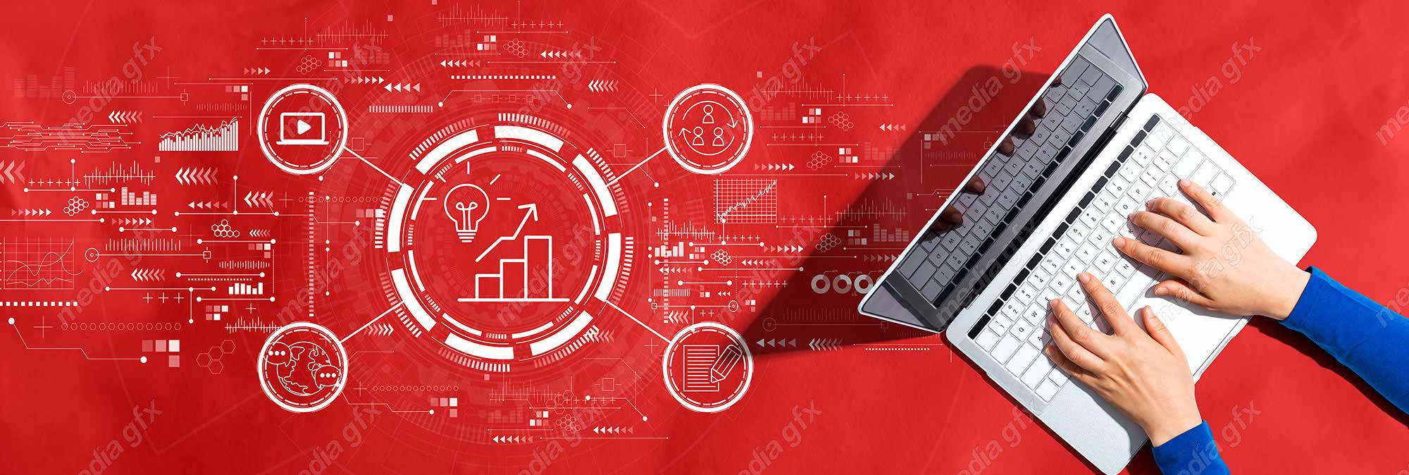 عکس با کیفیت بنر و بیلبورد مفهوم بازاریابی و تولید محتوا MJ002866