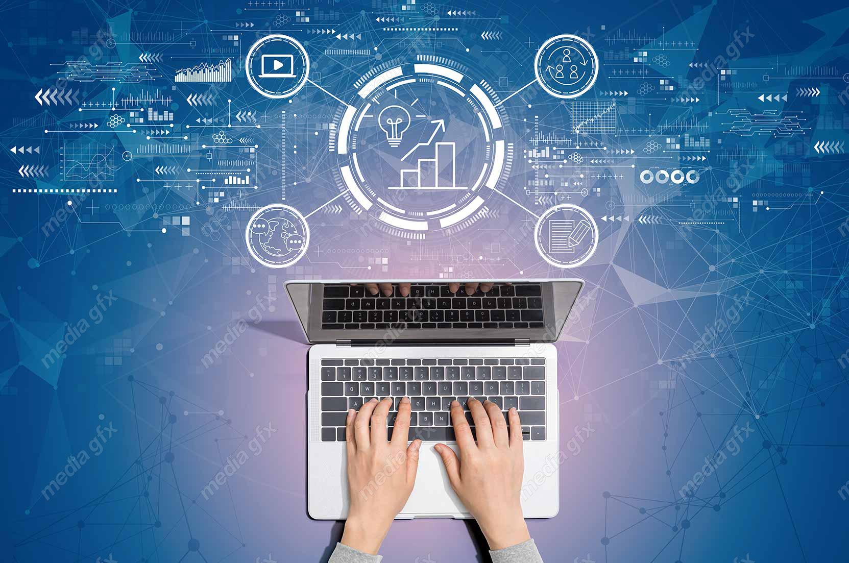 عکس با کیفیت بنر و بیلبورد مفهوم بازاریابی و تولید محتوا MJ002867