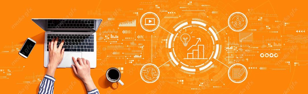 عکس با کیفیت بنر و بیلبورد مفهوم بازاریابی و تولید محتوا MJ002868