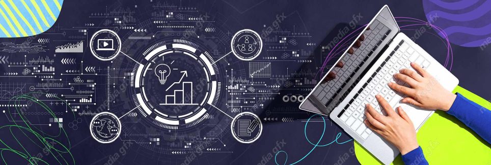 عکس با کیفیت بنر و بیلبورد مفهوم بازاریابی و تولید محتوا MJ002871