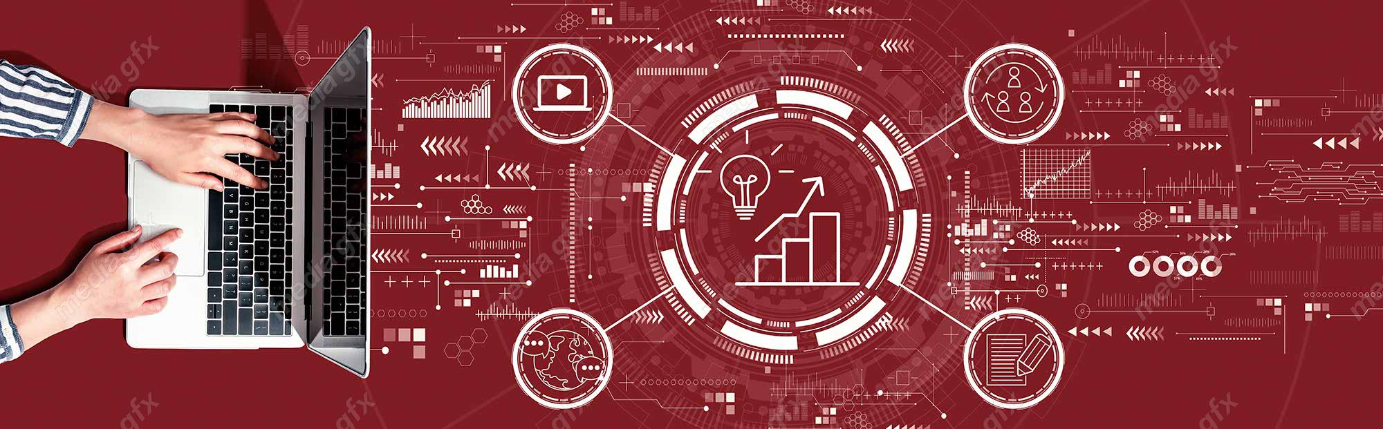 عکس با کیفیت بنر و بیلبورد مفهوم بازاریابی و تولید محتوا MJ002875