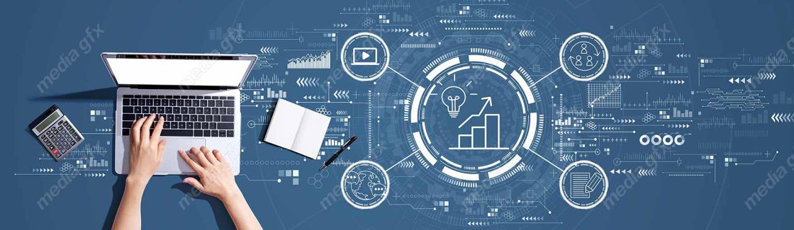 عکس با کیفیت بنر و بیلبورد مفهوم بازاریابی و تولید محتوا MJ002894