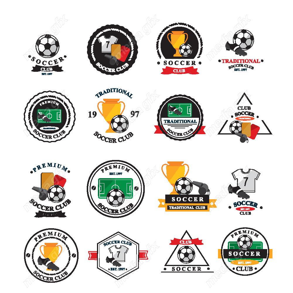 وکتور لوگو ورزش فوتبال توپ و تور MV003001