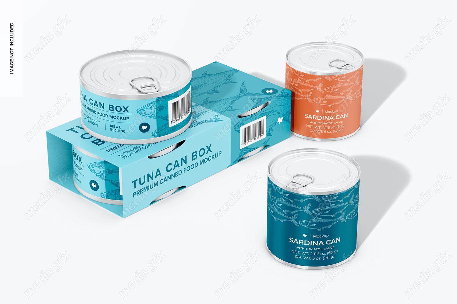 موکاپ بسته بندی تن ماهی لایه باز MP003042