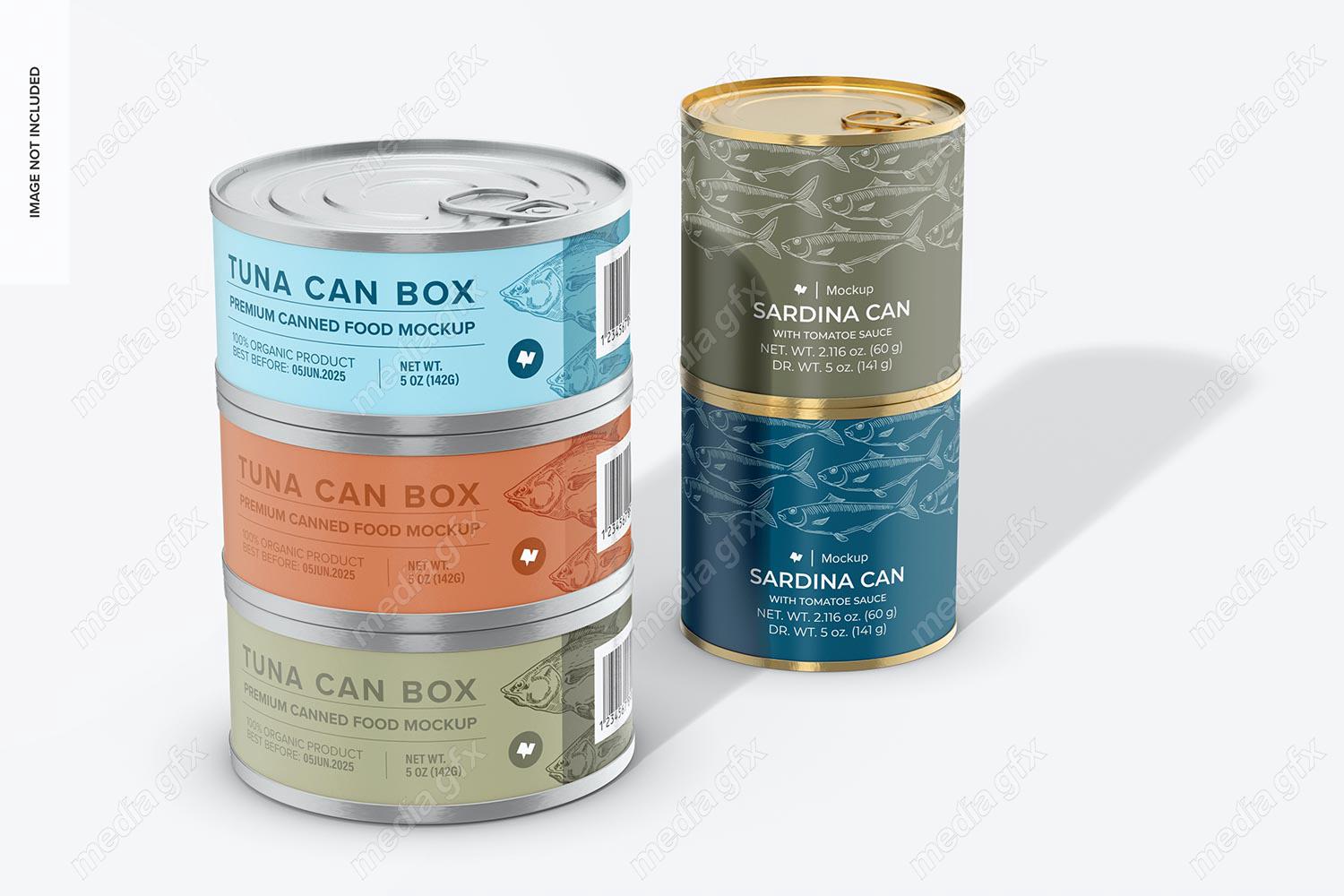 موکاپ بسته بندی تن ماهی لایه باز MP003043