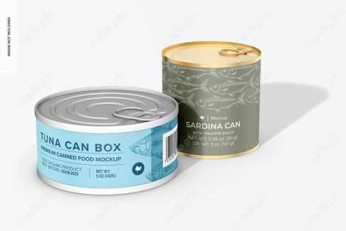 موکاپ بسته بندی تن ماهی لایه باز MP003044