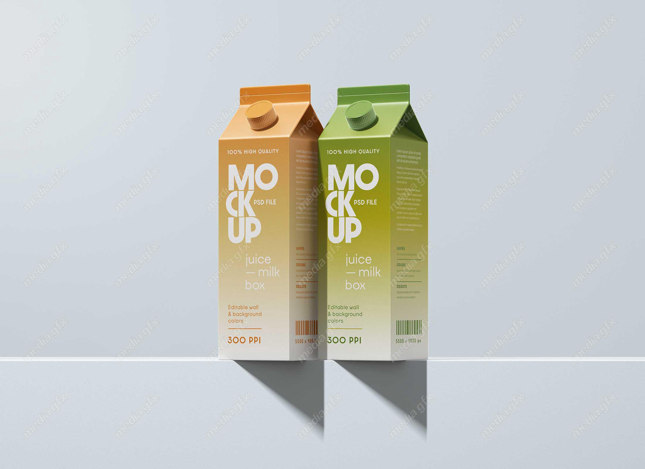 موکاپ پاکت آبمیوه و شیر MP003050