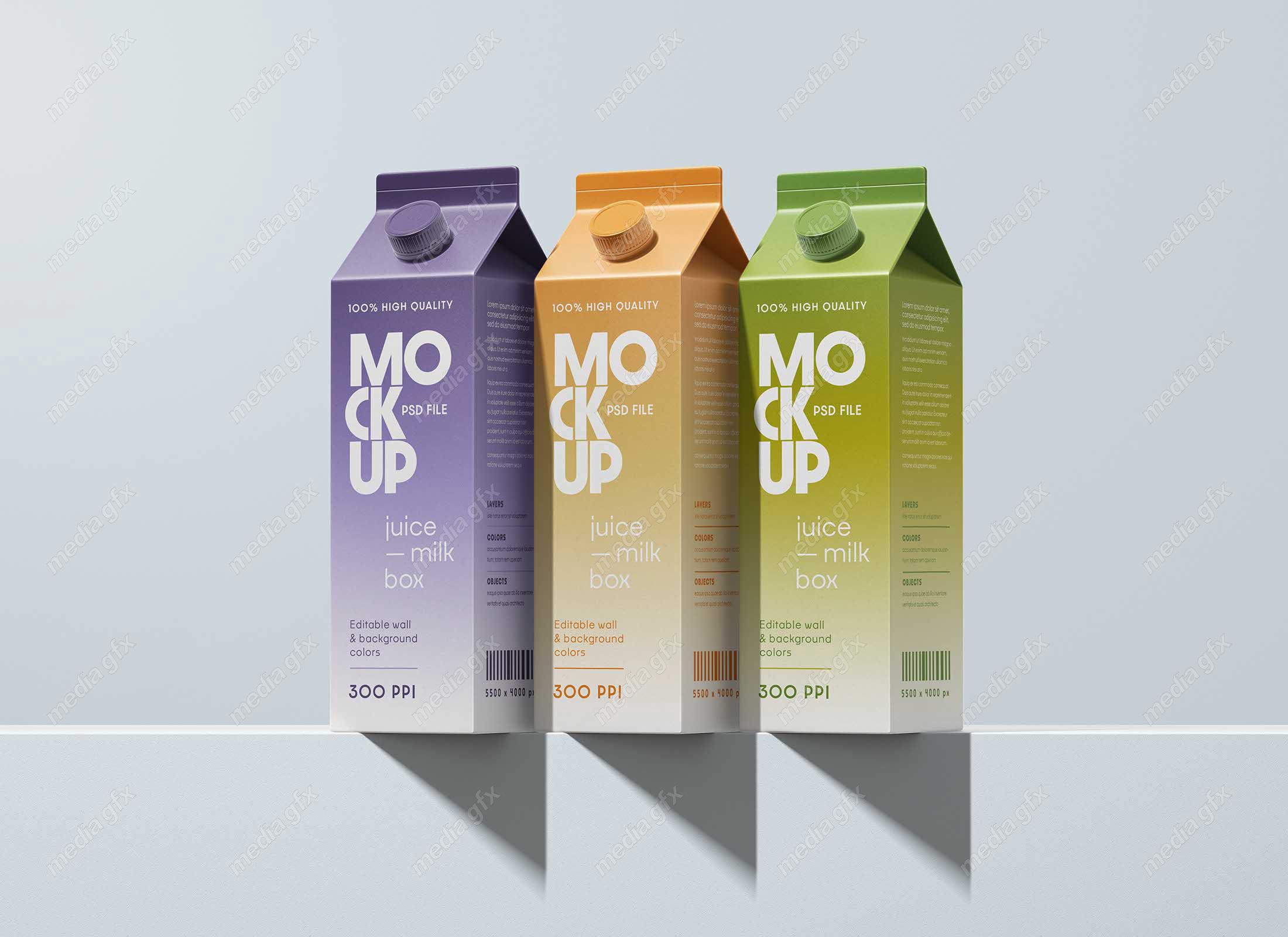 موکاپ پاکت آبمیوه و شیر MP003051