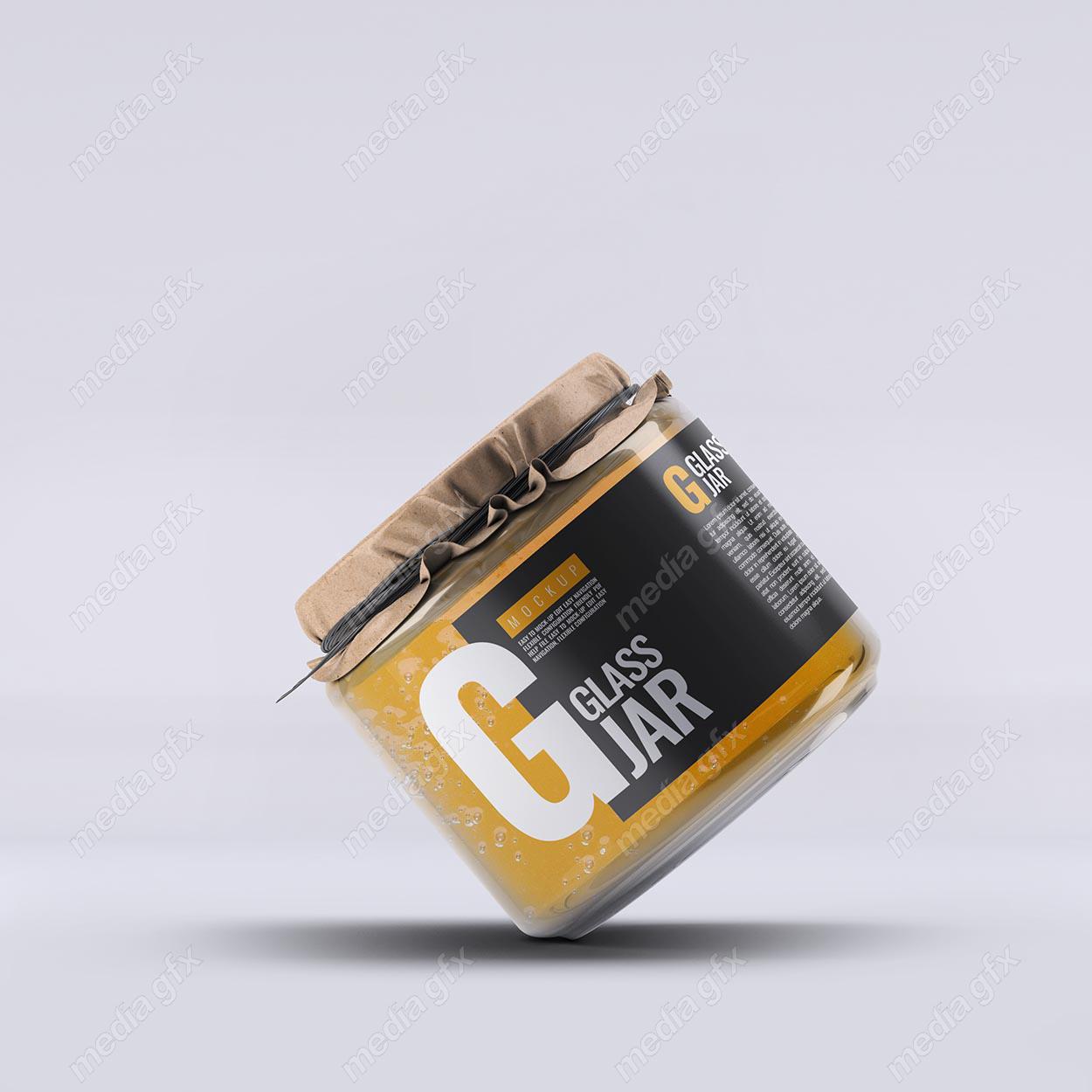 موکاپ شیشه مربا و ترشی سایز کوچک لایه باز MP003071