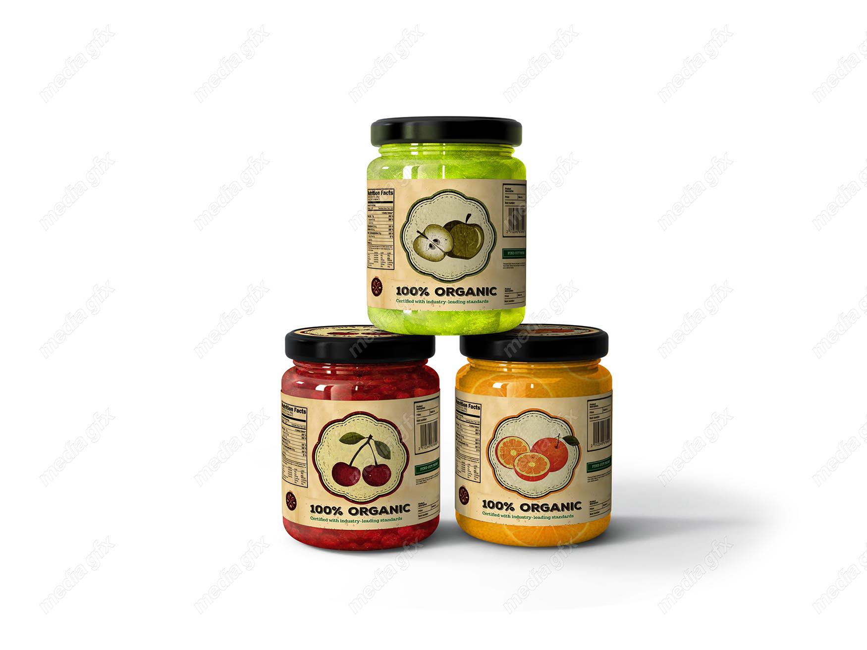 موکاپ شیشه مربای شیک پس زمینه سفید MP003072