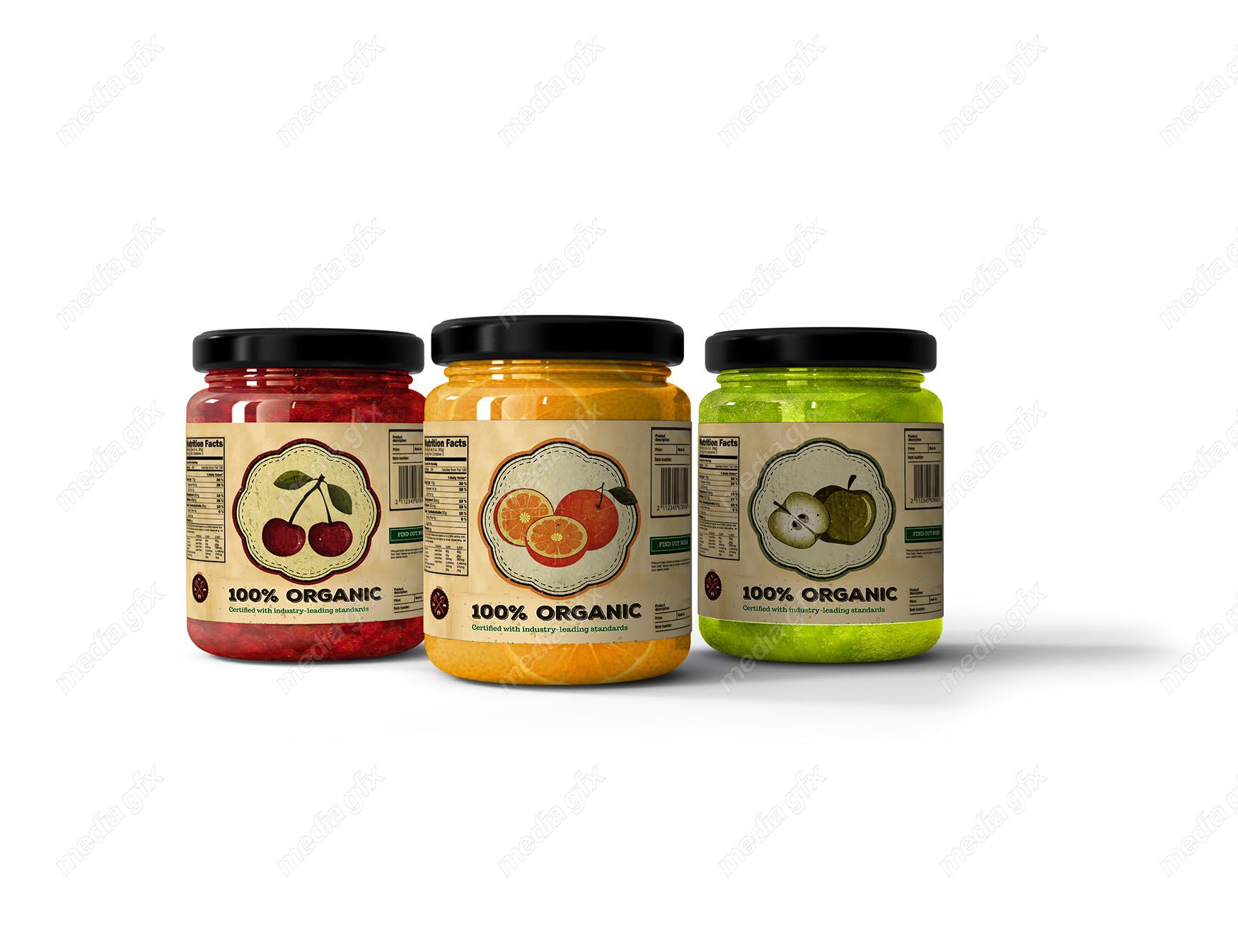 موکاپ شیشه مربای شیک پس زمینه سفید MP003074