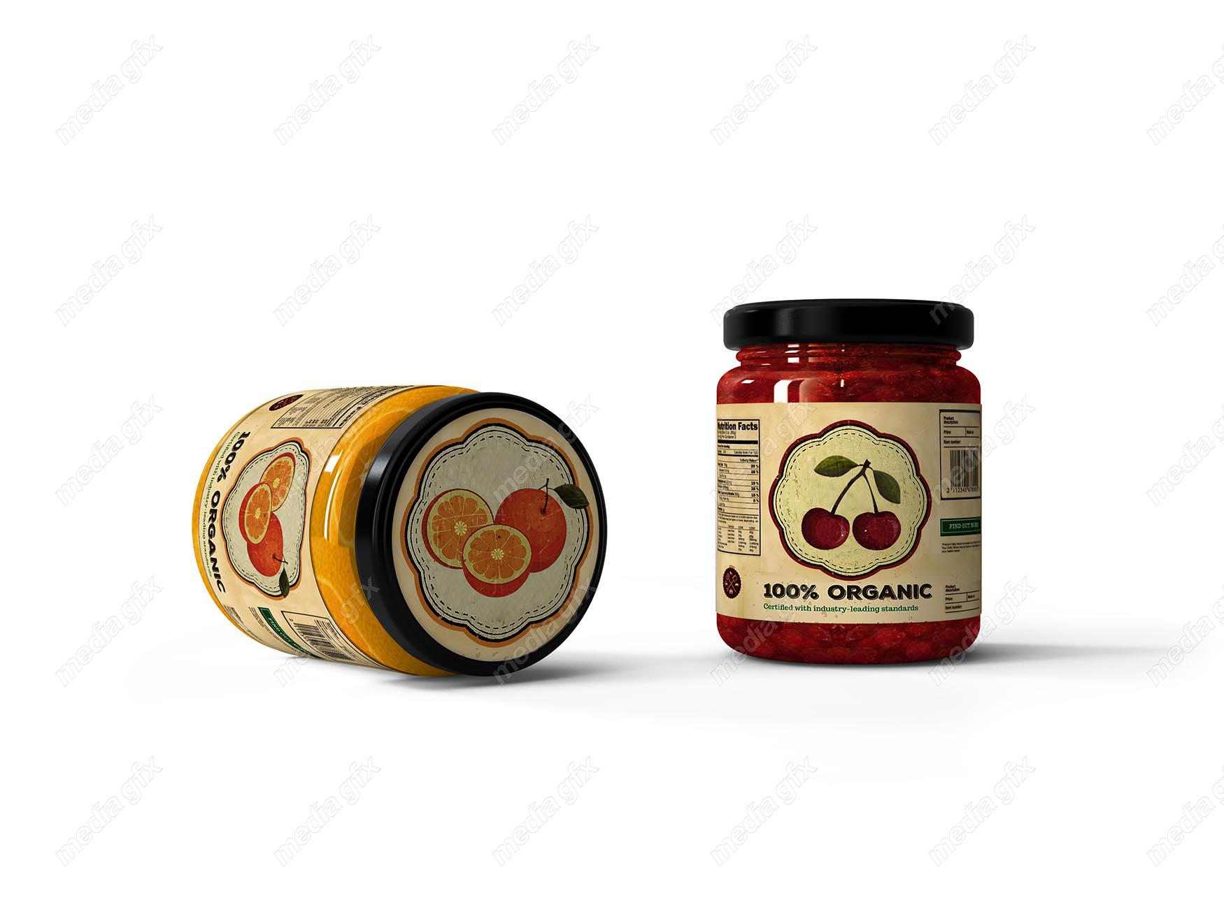 موکاپ شیشه مربای شیک پس زمینه سفید MP003075