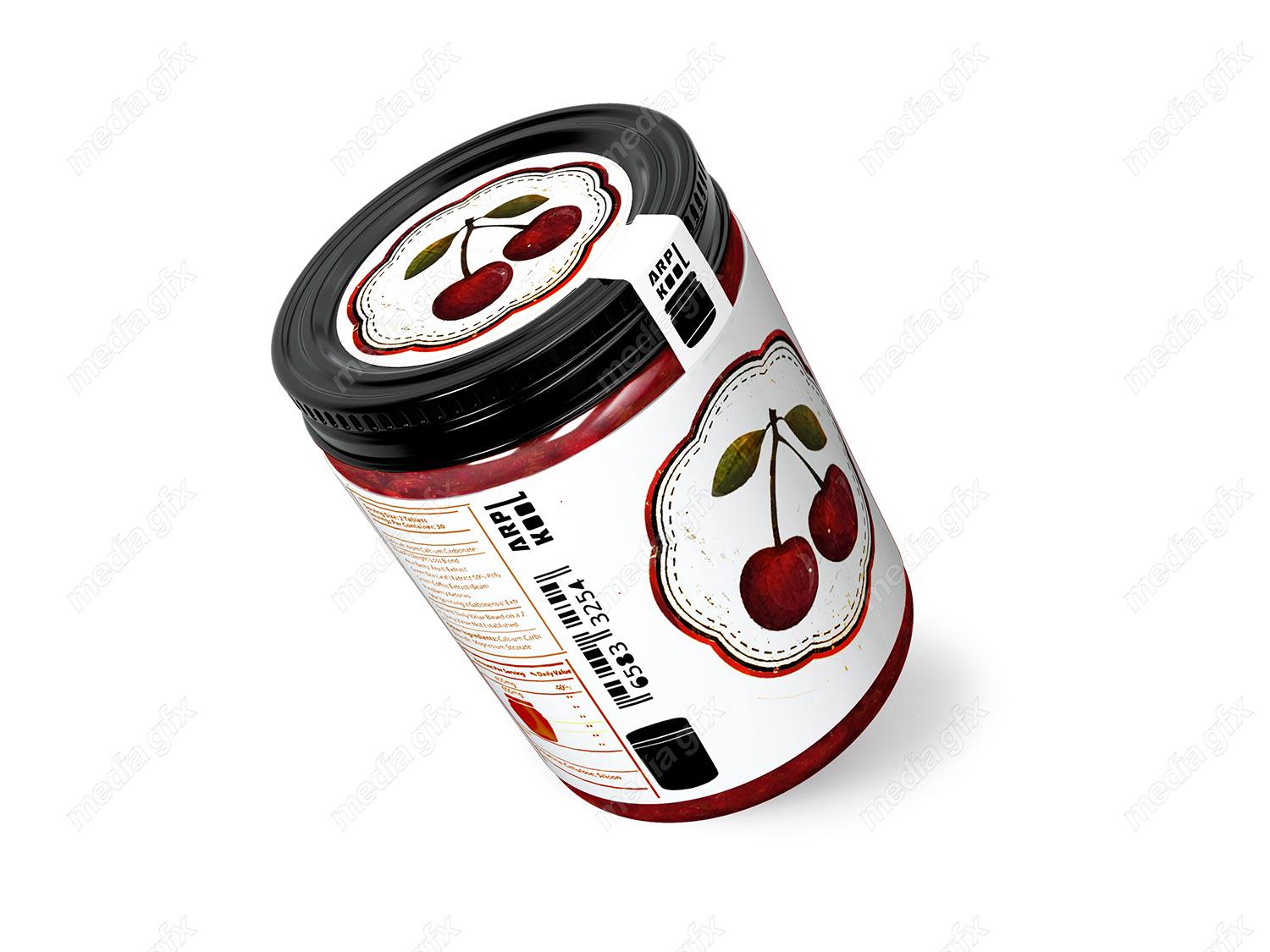 موکاپ لیبل شیشه مربا و ترشی جات لایه باز MP003088