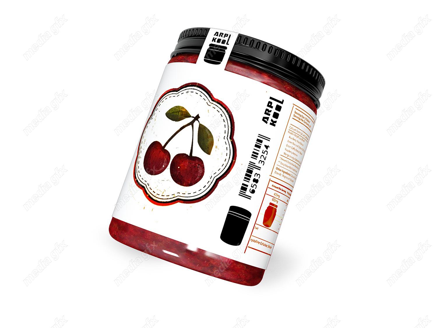 موکاپ لیبل شیشه مربا و ترشی جات لایه باز MP003089