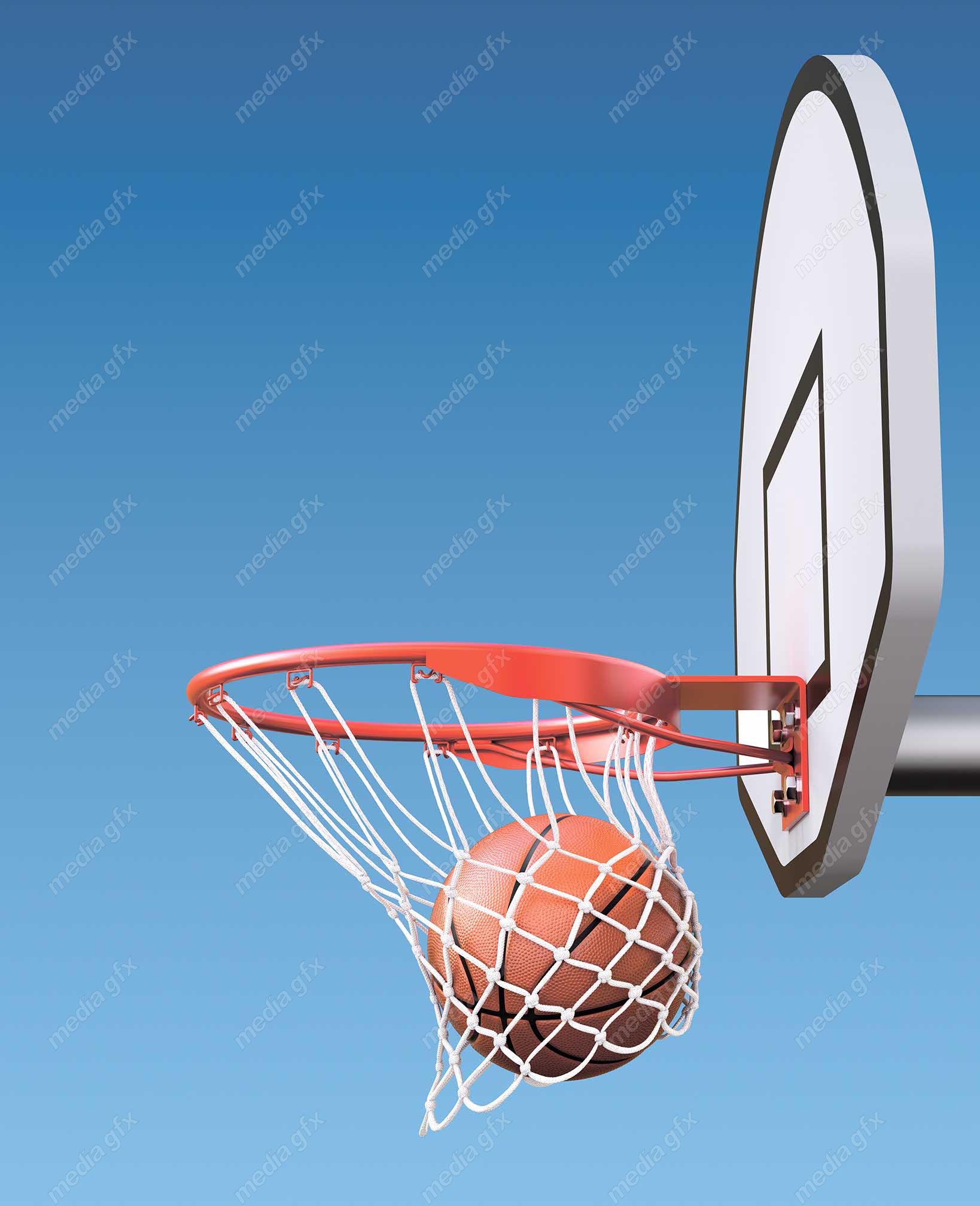 دانلود عکس با کیفیت ورزش بسکتبال توپ و تور MJ003125