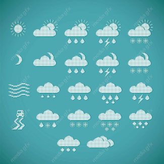 وکتور آیکن و علائم هواشناسی وضعیت آب و هوا MV003187