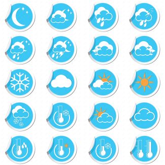وکتور آیکن و علائم هواشناسی وضعیت آب و هوا MV003193