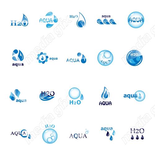 وکتور لوگو قطرات آب MV003202