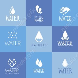 وکتور لوگو قطرات آب MV003203