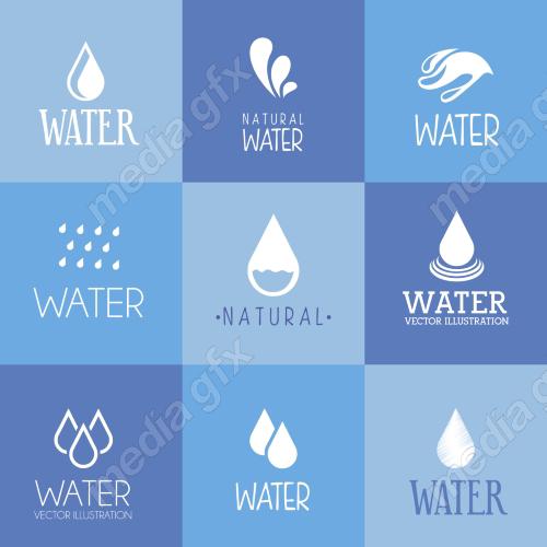 وکتور لوگو قطرات آب MV003203