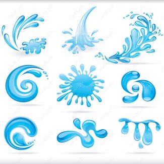 دانلود رایگان وکتور آیکون قطرات آب و موج MV003206