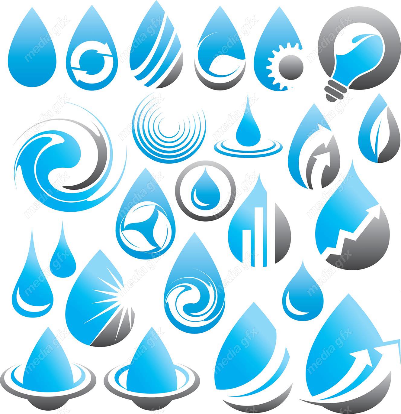 دانلود رایگان وکتور آیکون قطرات آب و موج MV003208