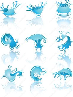 دانلود رایگان وکتور آیکون قطرات آب و موج MV003210