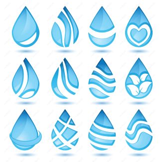 دانلود رایگان وکتور آیکون قطرات آب و موج MV003214