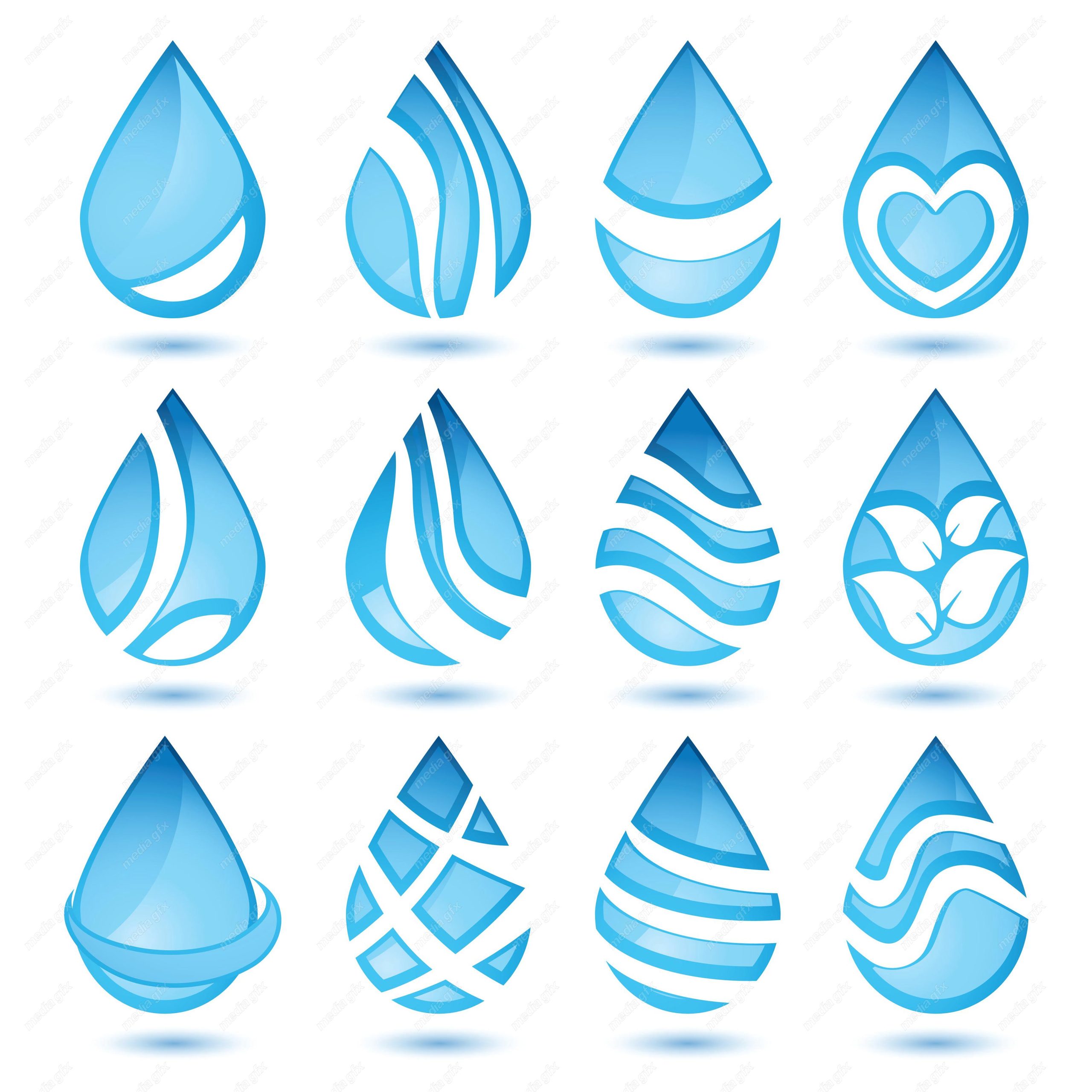 دانلود رایگان وکتور آیکون قطرات آب و موج MV003214