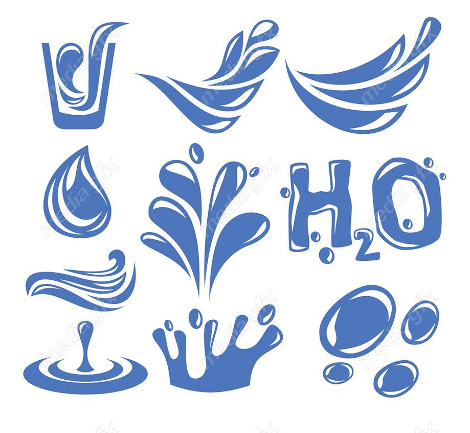 دانلود رایگان وکتور آیکون قطرات آب و موج MV003215