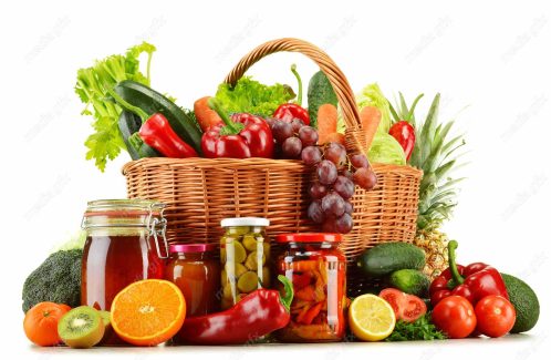 دانلود رایگان عکس با کیفیت میوه، سبزیجات و صیفی جات، ترشی جات پس زمینه سفید MJ004799