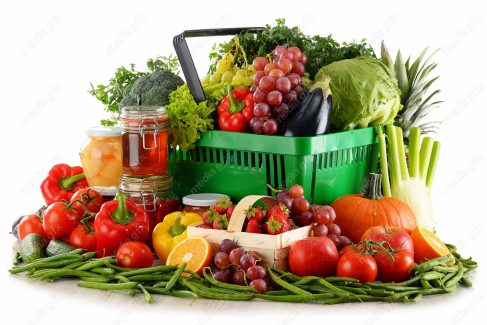 دانلود رایگان عکس با کیفیت میوه، سبزیجات و صیفی جات، ترشی جات پس زمینه سفید MJ004804