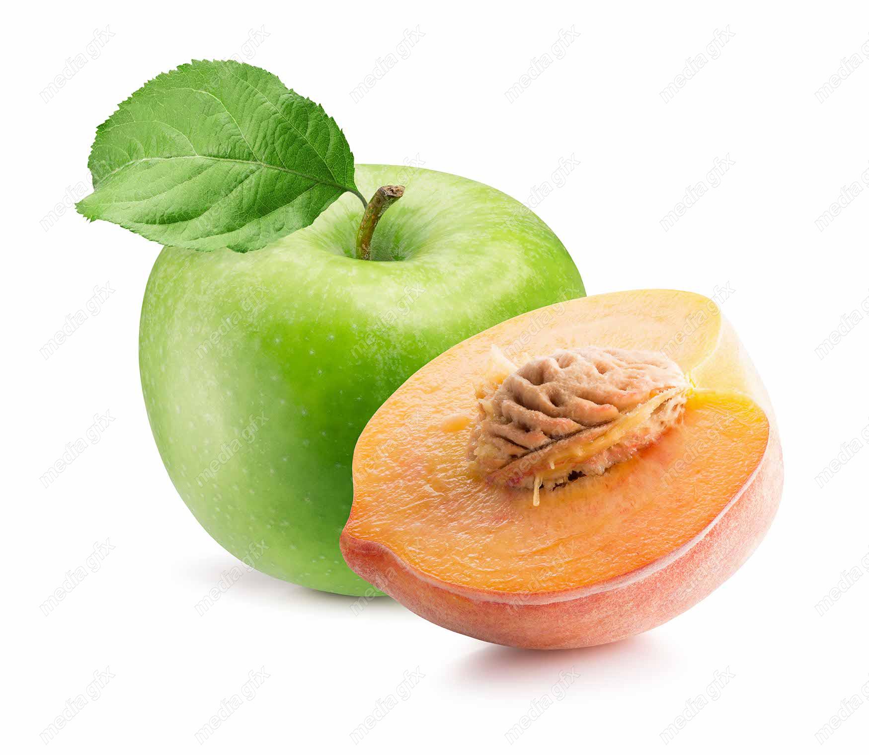 عکس با کیفیت سیب سبز پس زمینه سفید  MJ004828