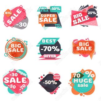 دانلود طرح وکتور استیکر و لیبل فروش و تخفیف شگفت انگیز MV004840