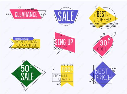 دانلود طرح وکتور استیکر و لیبل فروش و تخفیف شگفت انگیز MV004844