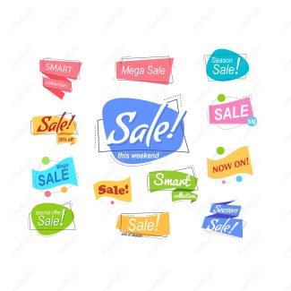 دانلود طرح وکتور استیکر و لیبل فروش و تخفیف شگفت انگیز MV004846