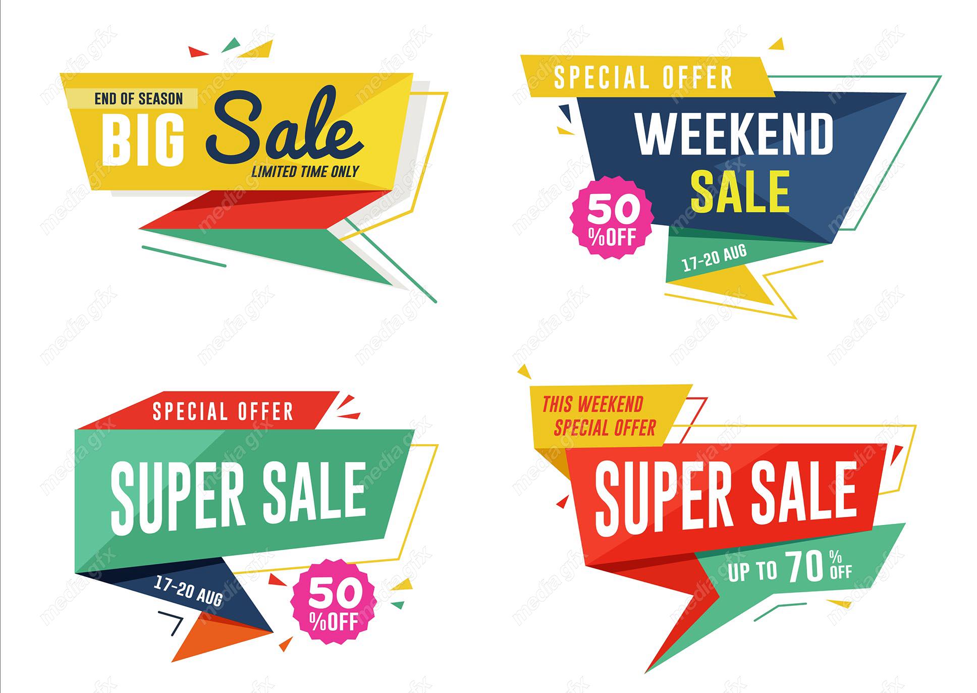 دانلود طرح وکتور استیکر و لیبل فروش و تخفیف شگفت انگیز MV004855