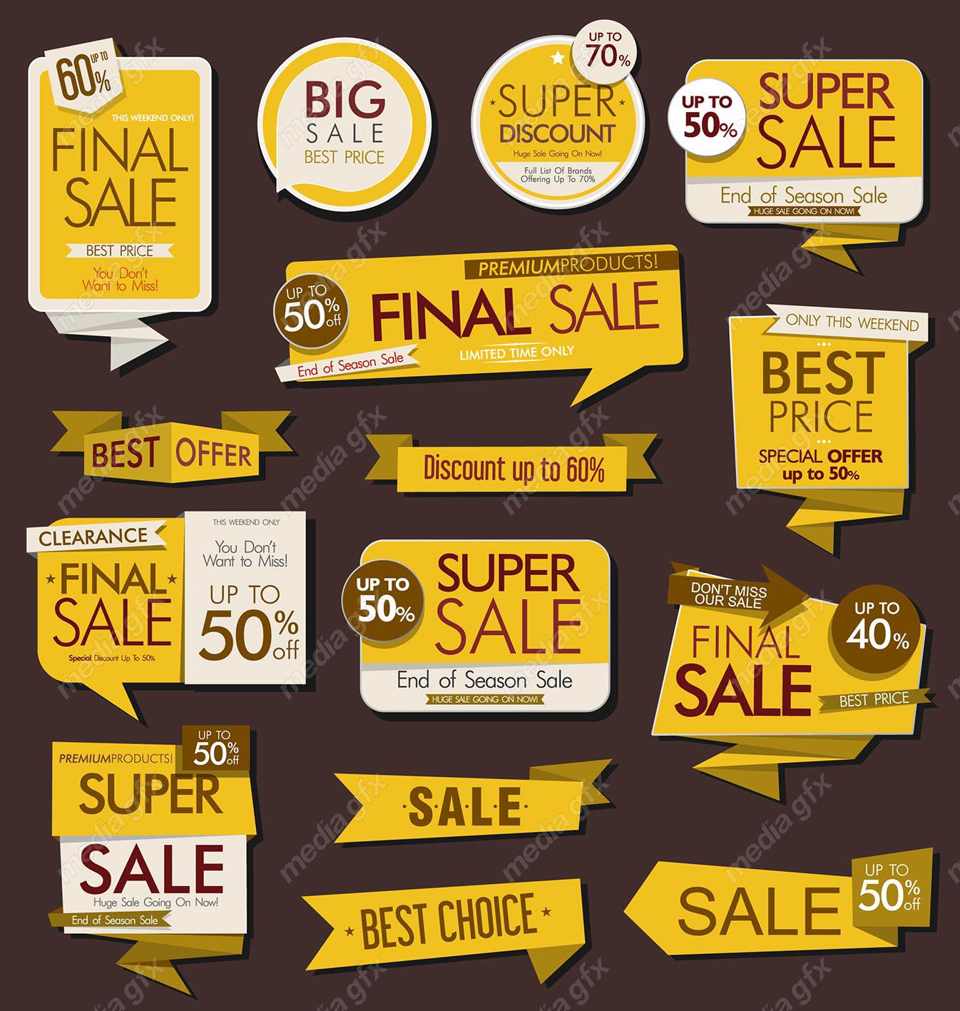 وکتور طرح لیبل و برچسب تخفیف شگفت انگیز و ویژه MV004859