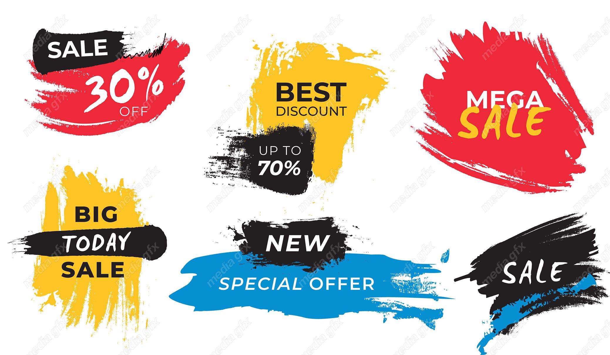 وکتور طرح لیبل و برچسب تخفیف شگفت انگیز و ویژه MV004861