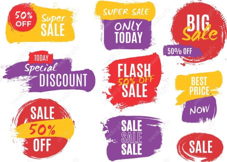 وکتور طرح لیبل و برچسب تخفیف شگفت انگیز و ویژه MV004862