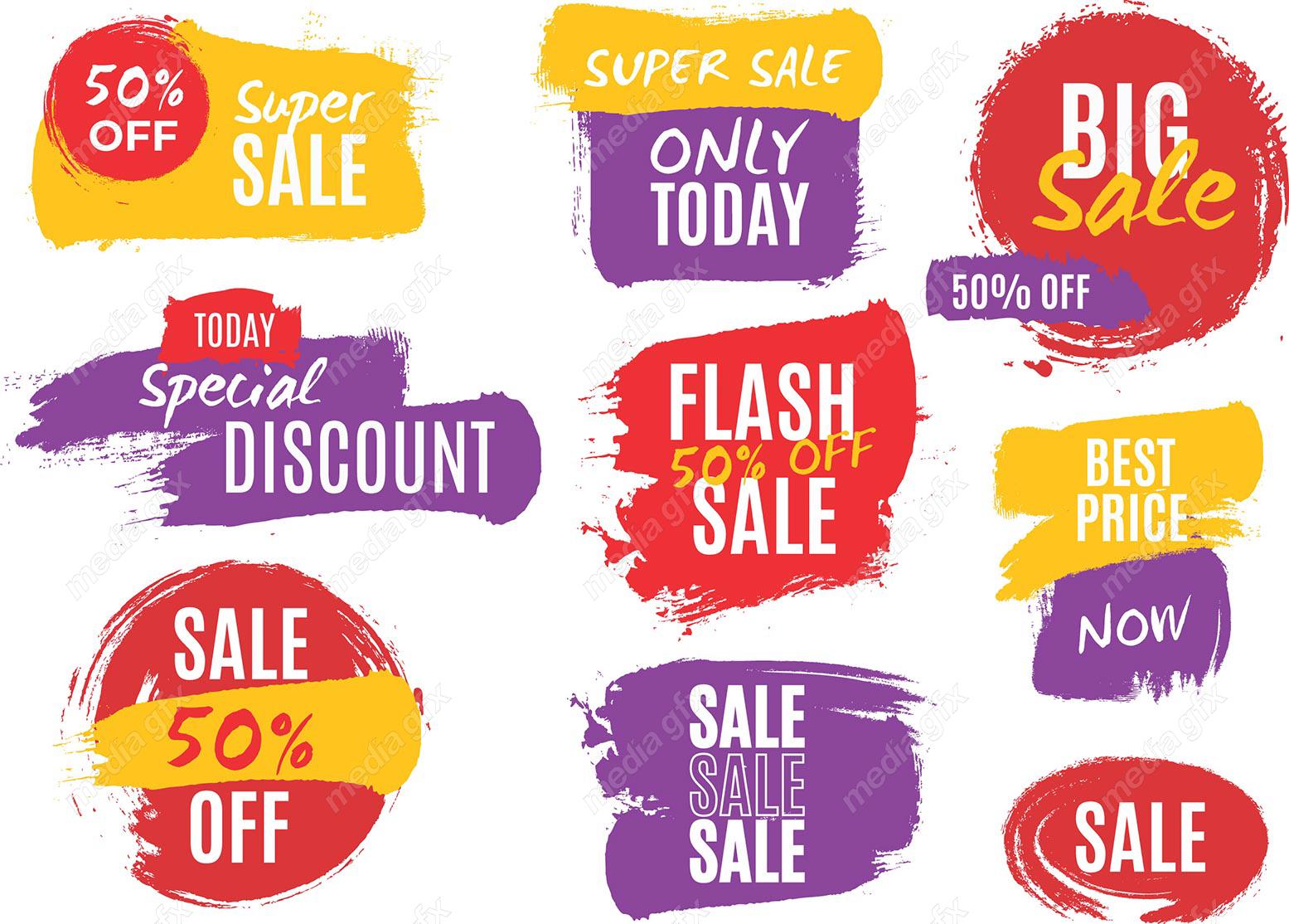 وکتور طرح لیبل و برچسب تخفیف شگفت انگیز و ویژه MV004862