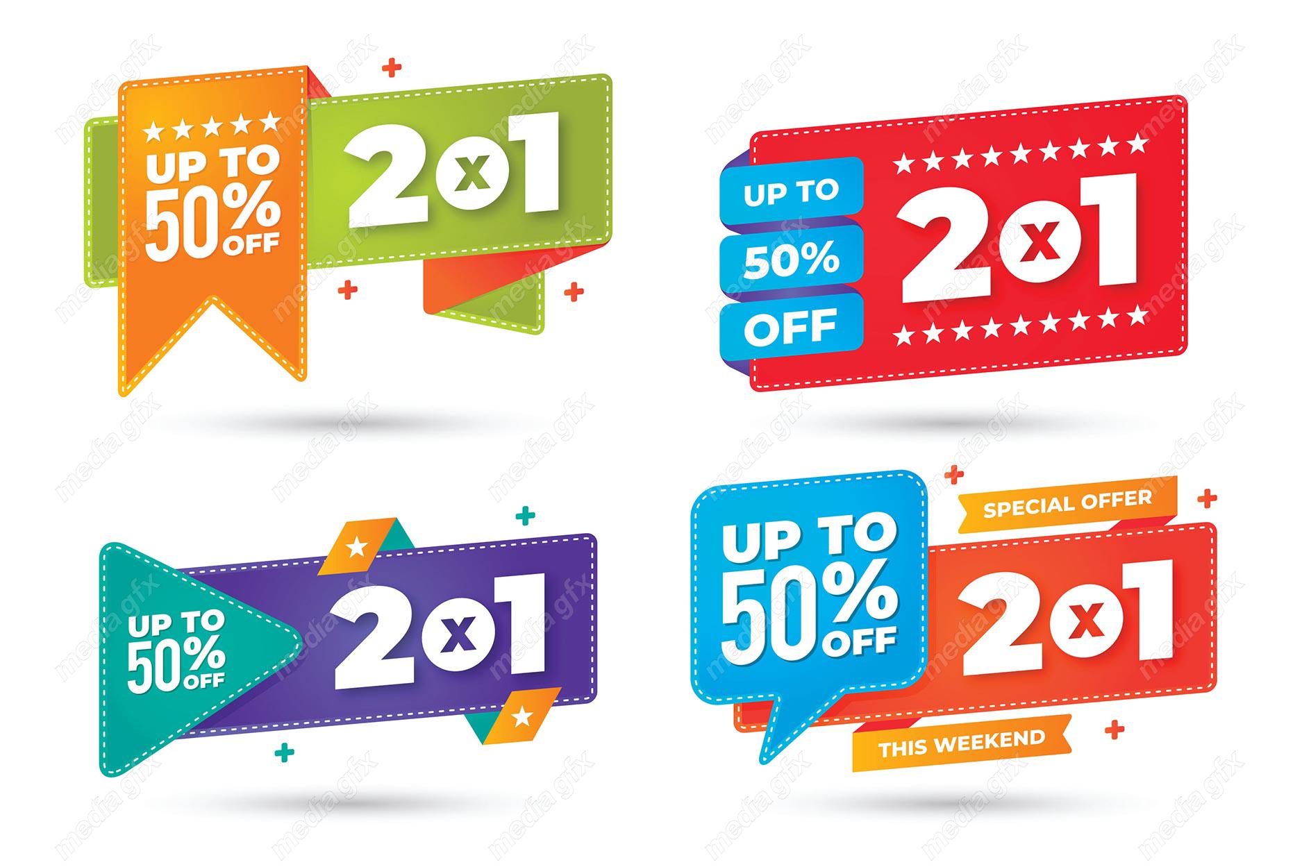 وکتور طرح لیبل و برچسب تخفیف شگفت انگیز و ویژه MV004864