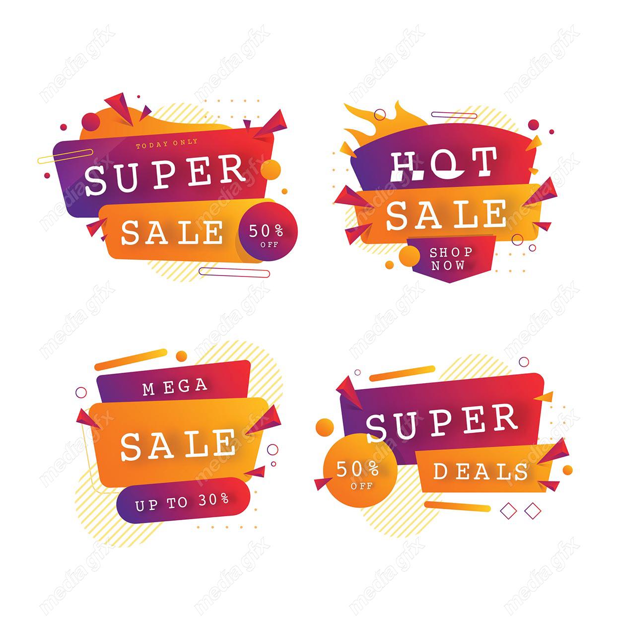 وکتور طرح لیبل و برچسب تخفیف شگفت انگیز و ویژه MV004865