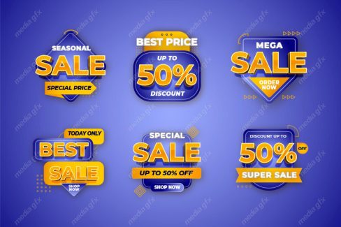 وکتور طرح لیبل و برچسب تخفیف شگفت انگیز و ویژه MV004866